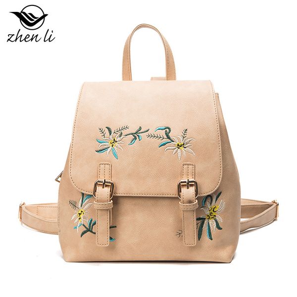 

2020 fashion new style summer pu leather women's embroidered bag backpack