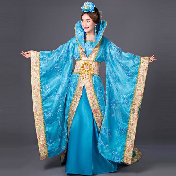

chinese han dynasty court dress dramaturgic dress women ancient infanta costume peri theatrical draggle-tail high quality, Black;red