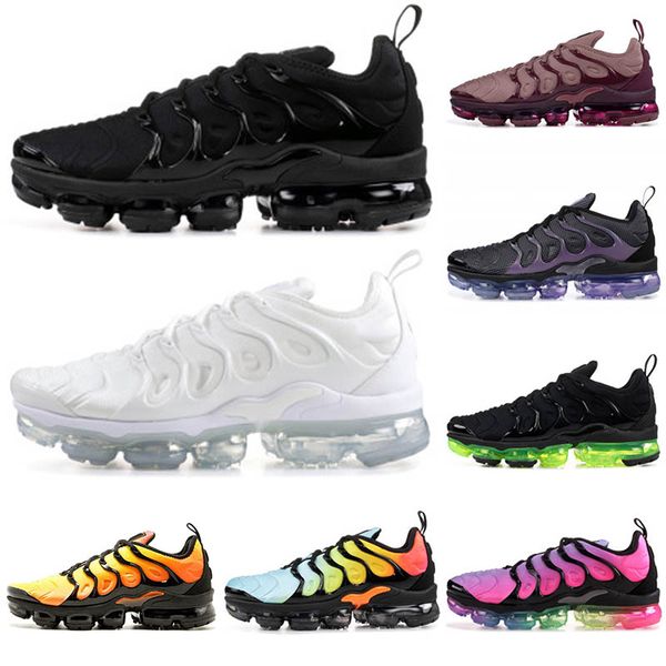 

2019 vamporxa tn plus cushion running shoes mens womens triple black pink smokey mauve olympic anthracite laser fuchsia designer sneakers