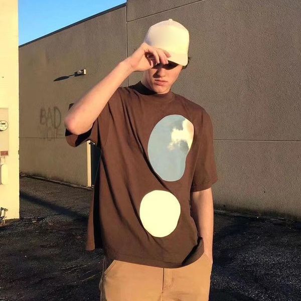 

20ss hip hop letter printed tee vintage washed casual t-shirt high street skateboard short sleeves fashion men women summer tee hfymtx736, White;black