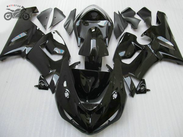 Personalizza il set di carenature per Kawasaki Ninja ZX6R 2005 2006 ZX-6R 636 05 06 ZX636 kit carenatura da corsa su strada in plastica ABS nero lucido