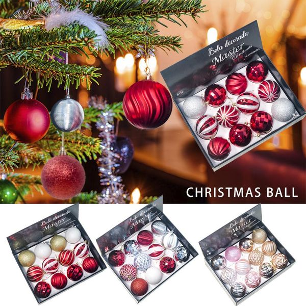 

12шт рождество большой висит шарик украшения елочные украшения поделки 8 см мяч