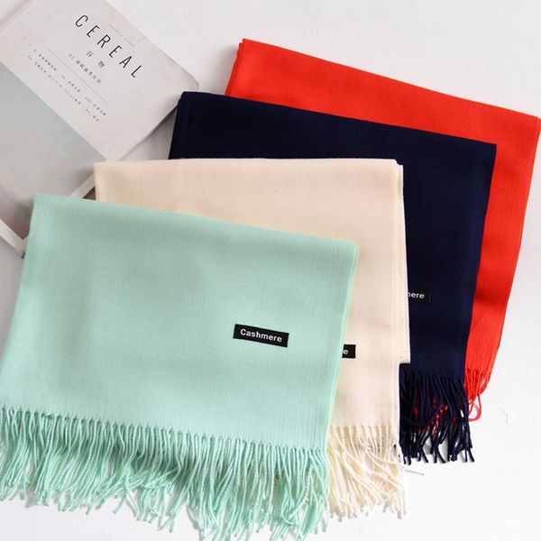 

autumn and winter explosion models solid color faux cashmere-style classic praised galling custom scarf shawl wholesale, Blue;gray