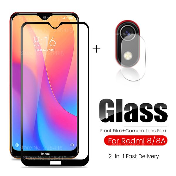 

cases2010 2-in-1 camera lens glass for xiaomi redmi 8a 8 a screen protector tempered glas global version xiomi redmi8a redmi8 protect film