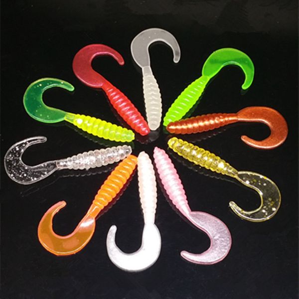 

10 colors of silicone rubber fake bait luminous mini tail soft 3.5 cm 5.5 cm 7 cm fishing lure
