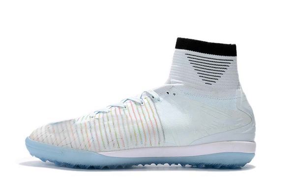 

2019 mens/woman/kids football boots superfly v tf/ic/fg white blue soccer shoes