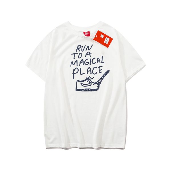 

2020 summer designer men and women t-shirt new street shooting tide brand fun men and women couple models short sleeve spot wholesale2, White