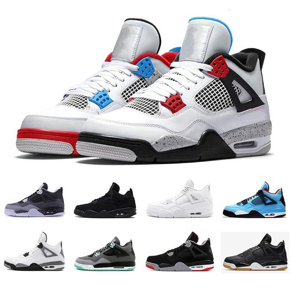

4 loyal blue 2019 basketball shoes 4s breathe sports sneakers cool grey fear pack mens trianers 7-13