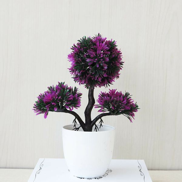 

artificial bonsai fake plastic flower pine potted plant home office decoration