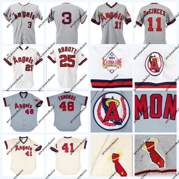 

California Angels 44 Reggie Jackson 1984 15 Tim Salmon 16 Garret Anderson 35 Dwight Smith 22 Bo Jackson 9 Chad Curtis Baseball Jersey
