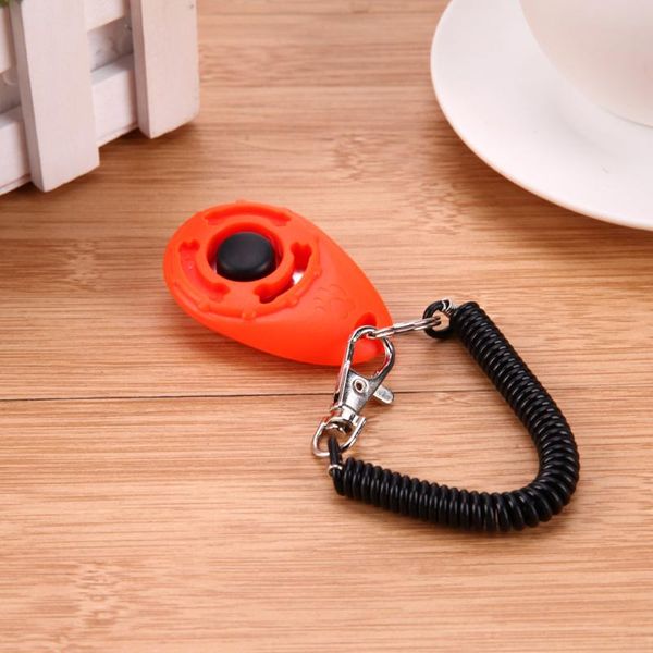 

1pc pet trainer pet dog training adjustable sound key chain dog clicker
