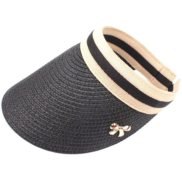 

empty women's straw hat women's summer sun hat ladies bow beach sun, Blue;gray