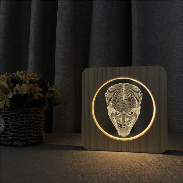 

jacksmile face 3d led arylic wooden night lamp table light switch control carving lamp for children's room birthday gift