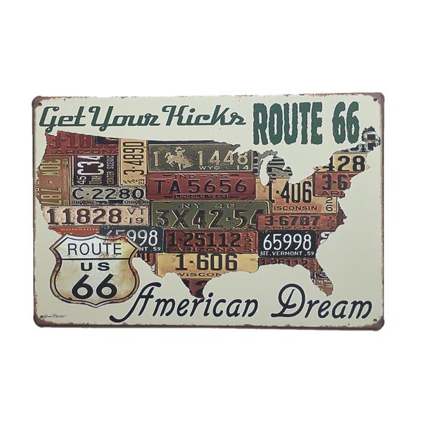 

metal tin sign plaque poster bar wall pub america dream route 66 retro decor