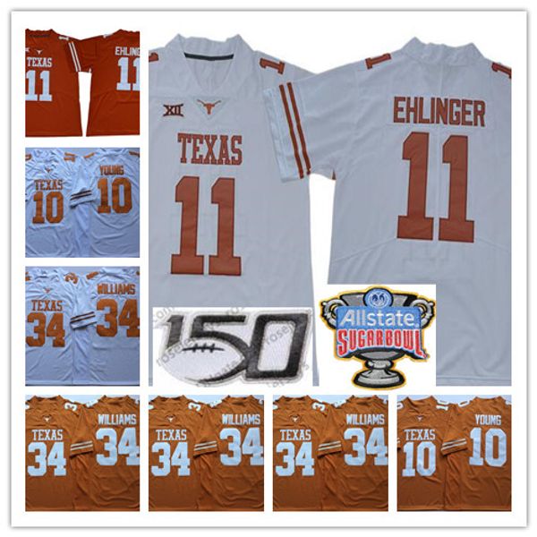 

texas longhorns sam ehlinger ricky williams vince young earl campbell yellow white stitched college football stitched jerseys, Black;red