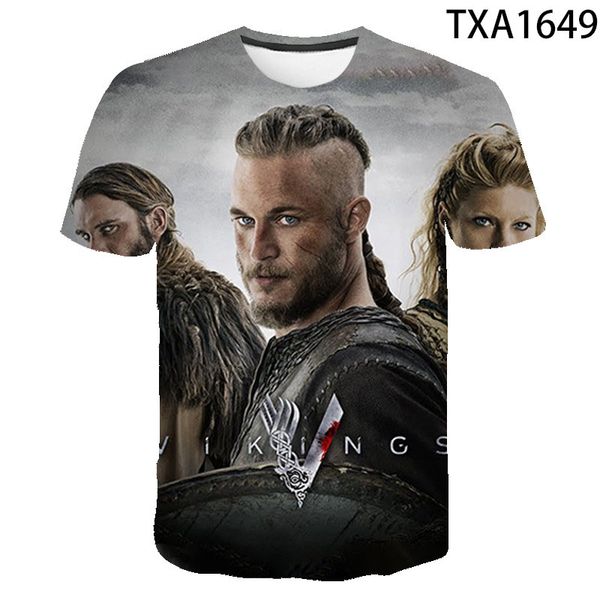

2020 viking t-shirt summer men women children ragnar lothbrok 3d printed short sleeve t-shirt kids fashion casual tees, White;black