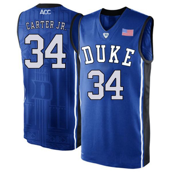 

wendell carter stitched duke blue devils marques bolden luke kennard men's white black blue v-neck college jersey