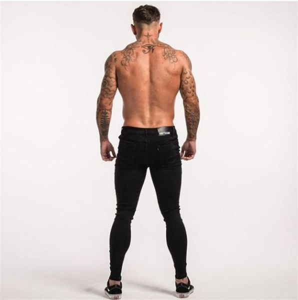 

holes jeans fashion skinny male high stretch pancil pants homme solid zipper fly jeans mens designer, Blue