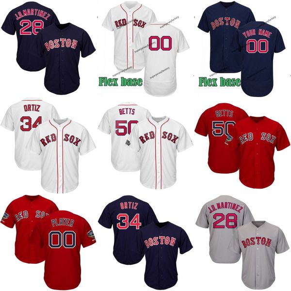 

50 Mookie Betts Red Sox jersey 9 Ted Williams Boston 16 Andrew Benintendi 28 JD Martinez 26 Wade Boggs 41 Chris Sale 34 David Ortiz jerseys