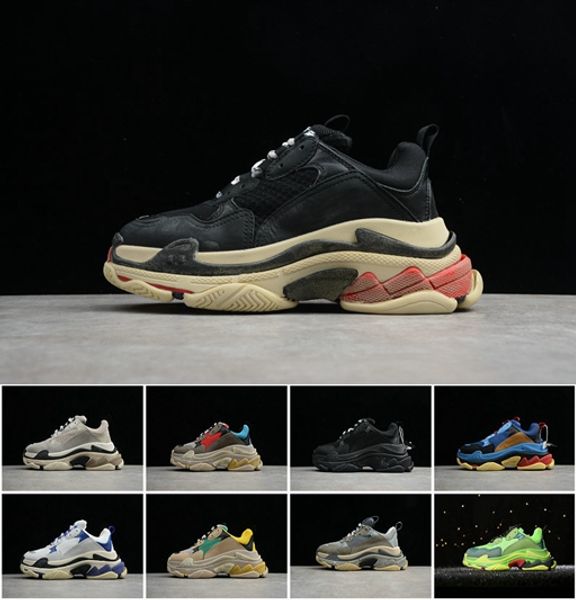 

2019 multi luxury triple s designer low new arrival sneaker combination soles boots mens womens runner shoes sports casual shoe, White;red