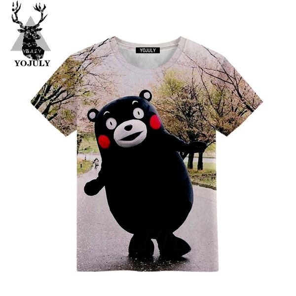 

yojuly 2019 kumamoto bear harajuku boys girls teens 3d print t shirt short sleeve cute tee fashion kids clothes summer a40, Blue