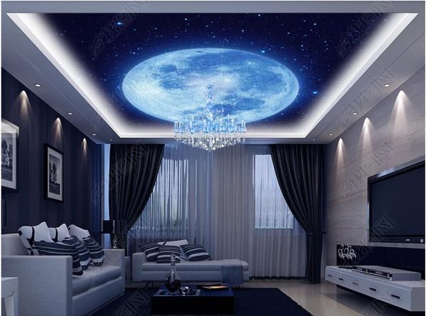 

customized large 3d p wallpaper 3d ceiling murals wallpaper mingyue universe starry sky zenith ceiling mural papel de parede