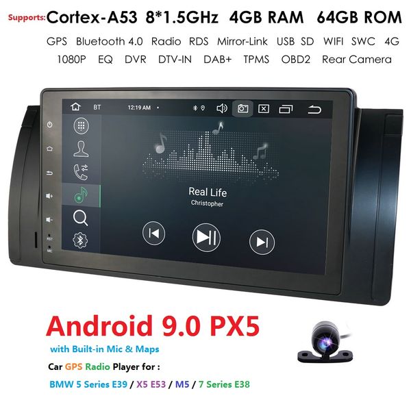

ips dsp 1din android 9.0 car radio head unit for x5 e53 e39 5 series multimedia gps navigationstereo audio no dvd player car dvd