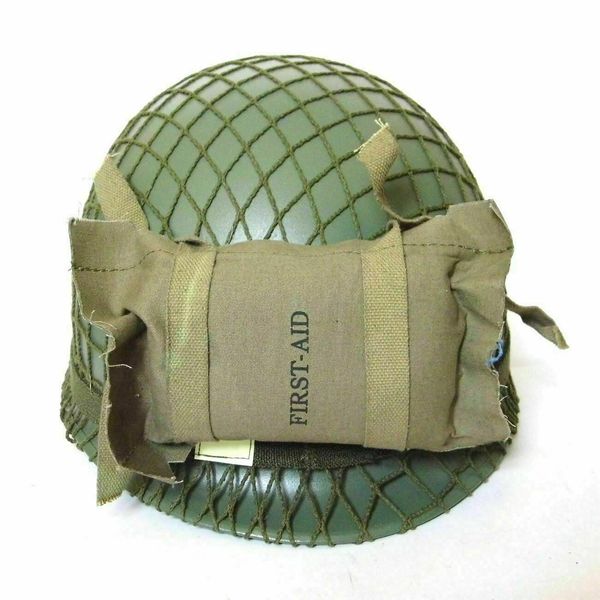 

ww2 wwii us army paratrooper helmet with first aid pouch camouflage netting shop5605101 boxing ring