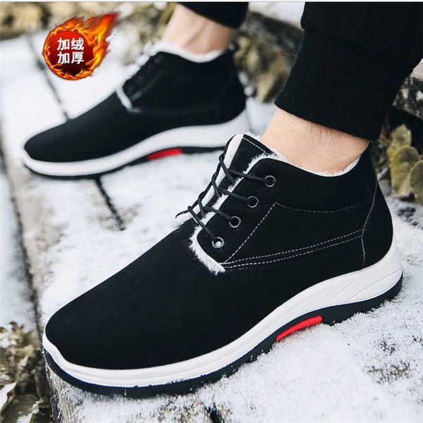

mhysa 2019 new winter new snow boots comfortable warm boots ankle wear-resistant cotton shoes men snow ankle, Black