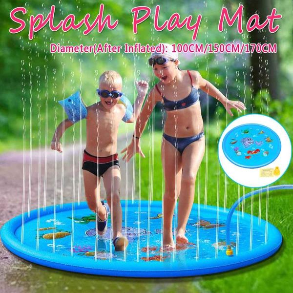 

inflatable sprinkler pad water play mat sprinkle and splash play mat toy for outdoor swimming beach lawn children kids 170 cm