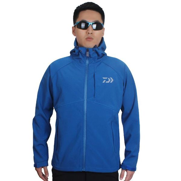 

2019 new waterproof softshell jacket men hiking fleece rain coat fishing windbreaker outdoor camping trekking jacket, Blue;black