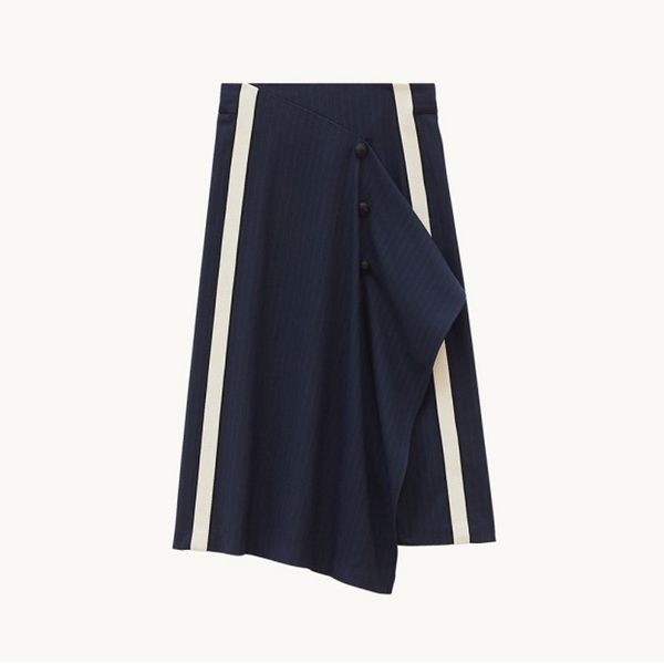 

2019 autumn / winter new contrast color irregular mini skirt, Black