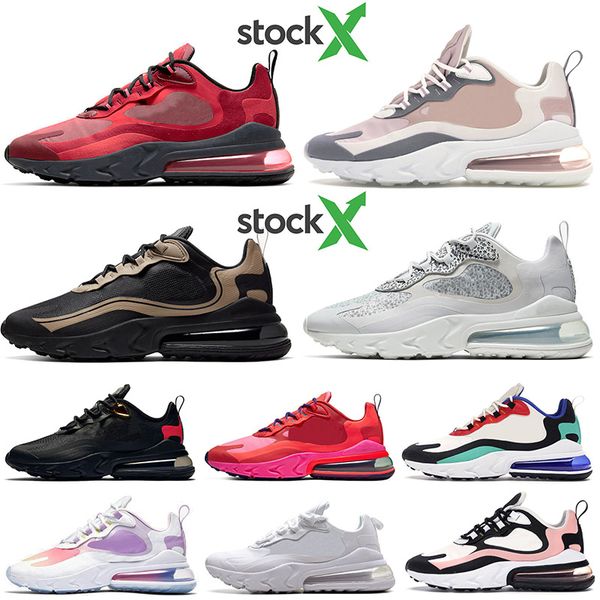 

270 react mens womens running shoes jdi slogan plum chalk red grey bleached coral bauhaus metallic golden epic sneakers designer trainers