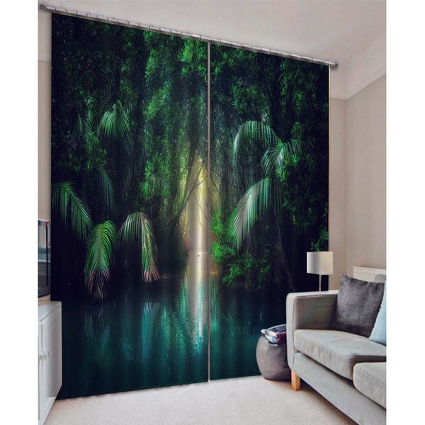 

forest 3d print blackout curtain drapes 3 size for optional,mildew resistant waterproof polyester