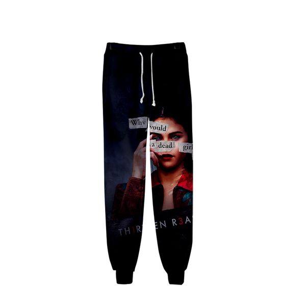 

2019 13 reasons why warm 3d fashion casual pants slim, Black