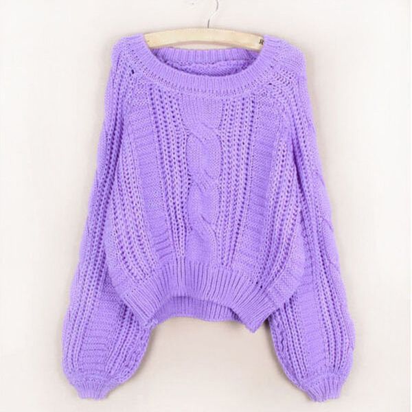 

new 2019 spring twist soft casual women sweaters and pullovers lantern sleeve short sweater loose pull femme sw96, White;black