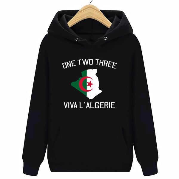 

one two three viva algeria hoodies sweatshirts size s-xxxl, Black