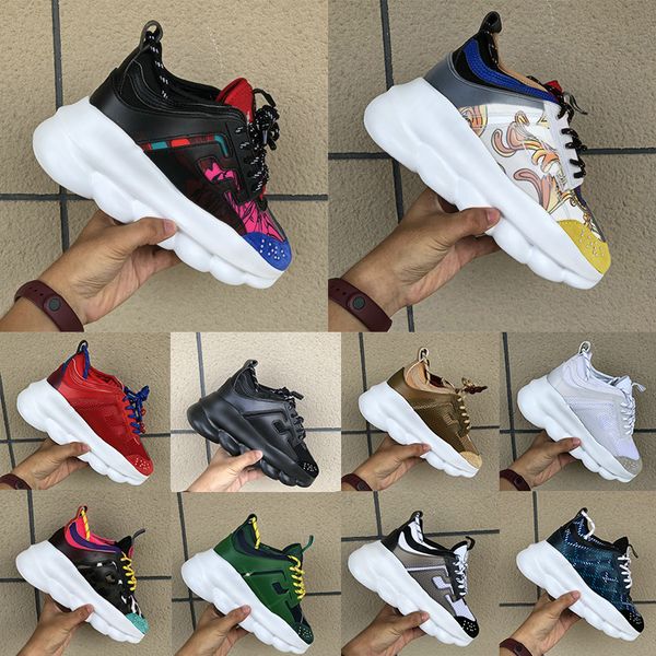 

luxury designer shoes chain reaction men women sneakers platform snow leopard black white suede leather fashion women trainers casual shoes