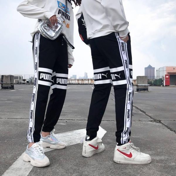 

puma puma часов мужчины свободного покроя спортивные брюки фитнес-боковой полосой мужчины спортивная бегунов брюки мужчины брюки спортивные, Black