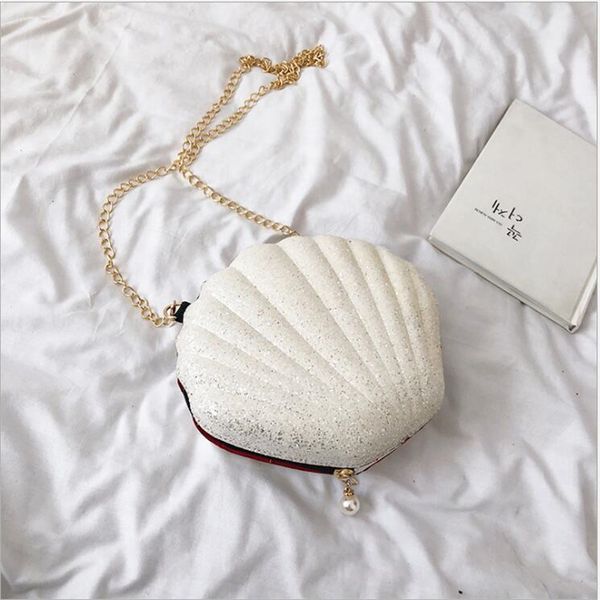 

women trendy mini chain handbag shoulder bags 2019 fashion pu zipper shell bag color wild crossbody bag