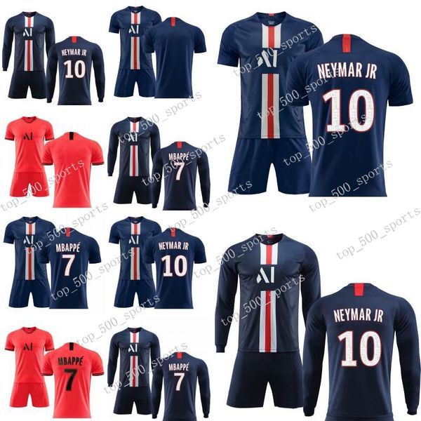 

2019 2020 kids kit 7 mbappe 10 neymar jr black soccer jerseys 19 20 red soccer shirts football uniforms