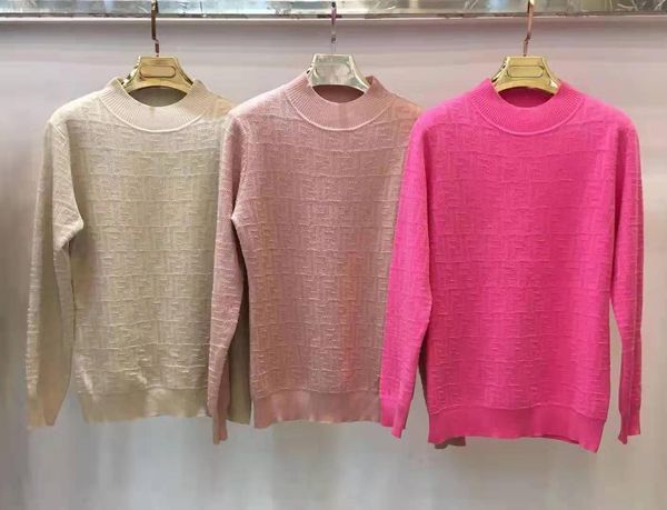 

1216 2020 весна бренд же стиль свитер пуловер розовый красный письмо круглый вырез роскошная женская одежда kint qian, White;black