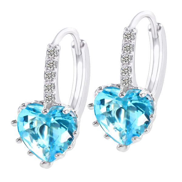 

stud earings rhinestone crystal heart shape drop dangle earrings fashion jewelry, Golden