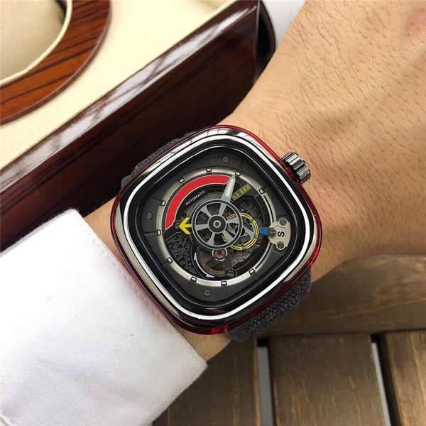 

Limited Edition Luxury Мужские часы Автоматические Мужские Часы Square кожаный ремешок для часов Мужские наручные часы пятницы