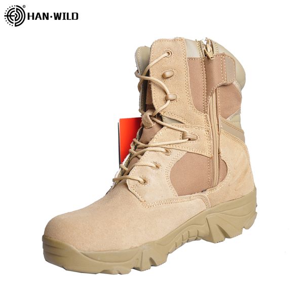 

han wild 2020 hiking outdoor boots breathable leather zipper tactical boot man camping climbing trekking sneaker shoes