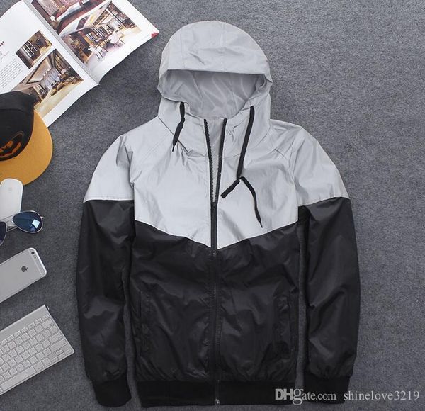 

2020 new autumn spring 3m hiphop jacket reflective jacket thick black windbreaker men women trench coat jacket, Black;brown