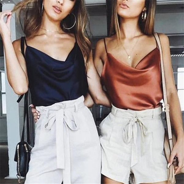 

fashion brand designer women thin wild solid camis vest women tank female summer strap basic chiffon sleeveless camisole, White