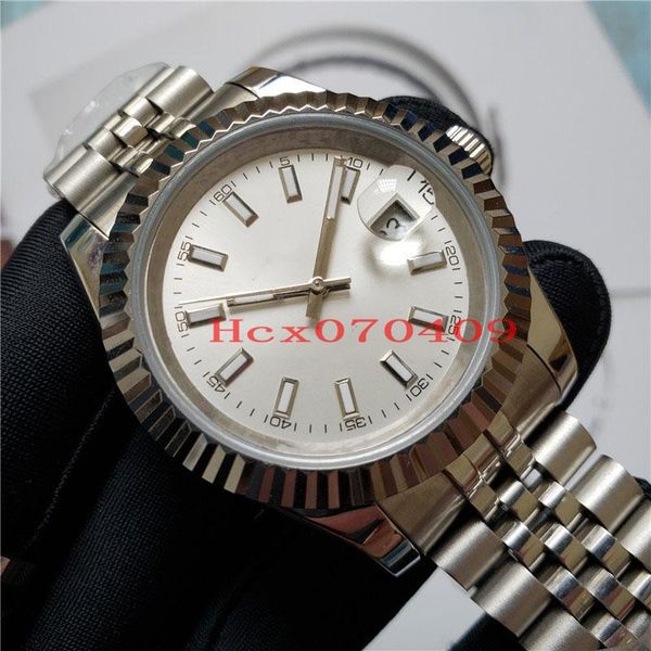 

2 style men watch 41mm datejust silver case stainless steel automatic movement mechnical men's watch watches, Slivery;brown