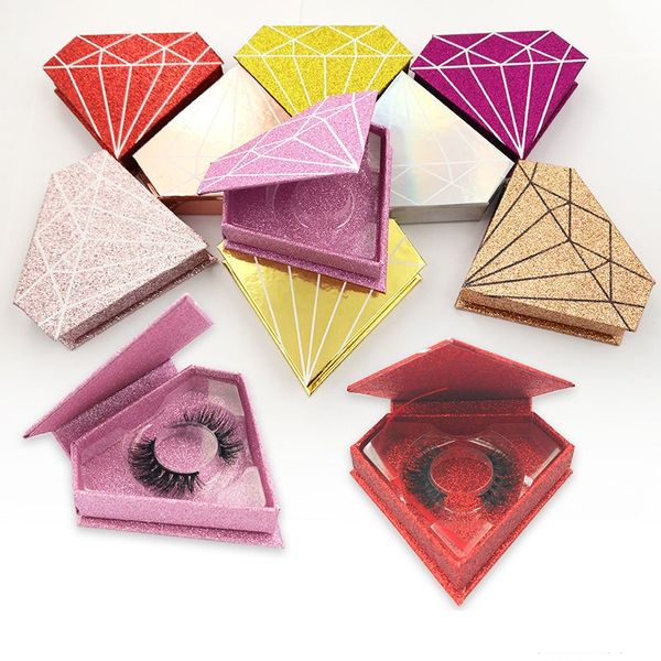 

3d multiple-layer crown lashes faux mink eyelashes 3d lashes natural thick lashes diamond box eyelashes