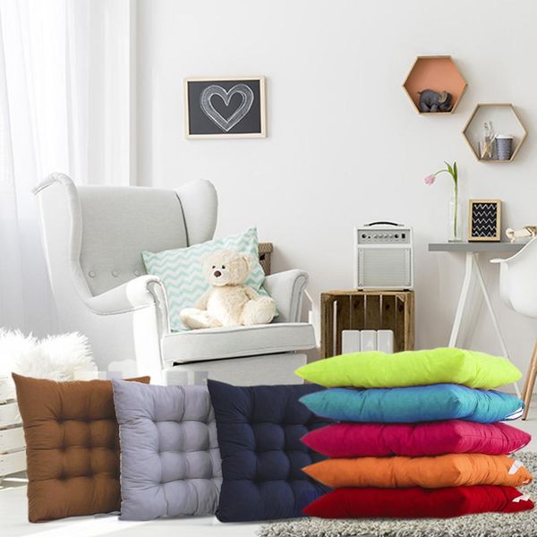 

40*40cm square solid color chair cushion thicken home office computer chair back cushion seat pillow